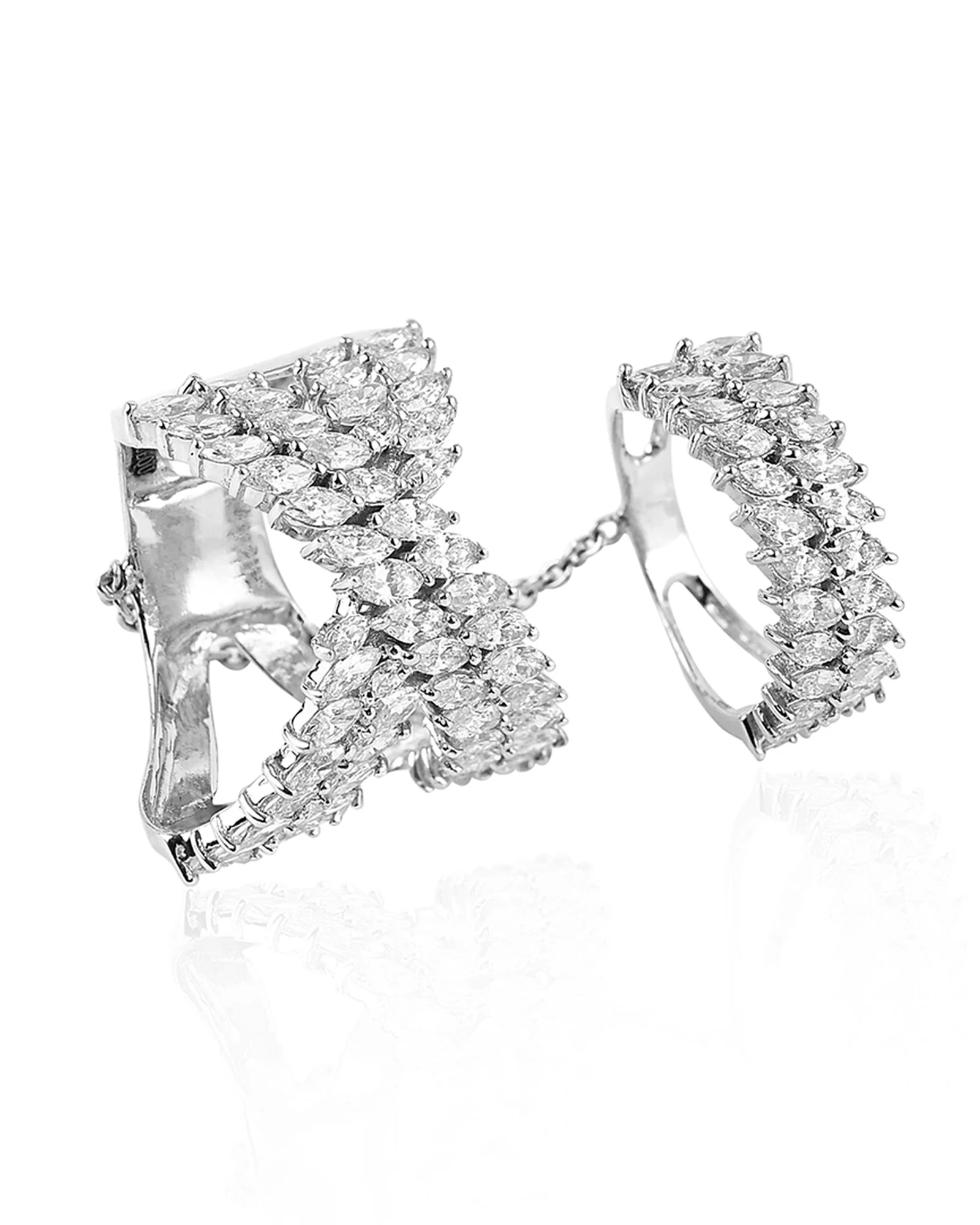 La DiaMantés  | Dual Marquise Diamond Chain Ring